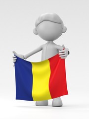 国旗を掲げるルーマニアのスポーツ選手