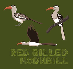 Red Billed Hornbill Cartoon Vector Illustration © bullet_chained