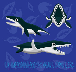Dinosaur Kronosaurus Cartoon Vector Illustration
