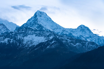 Fototapeta na wymiar Annapurna Base Camp Trekking. The spectacular trekking trails in Nepal