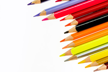 color pencils isolated on white background