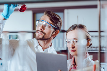 Scientists in the lab obtaining experimental data
