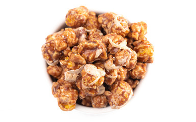 Cinnamon Roll Flavored Gourmet Popcorn Isolated on a White Background