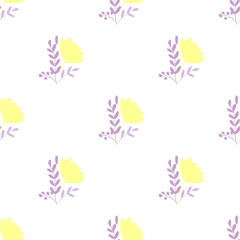 yellow warm simple plain vector smooth flowers in seamless pattern