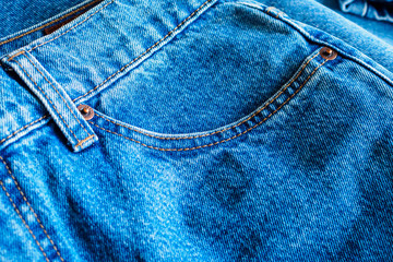 Jeans pocket close up background