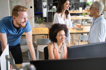 Obraz premium Successful group of business people at work in office