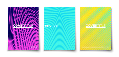 halftone gradient covers  with geometric pattern. 