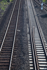 Obraz na płótnie Canvas railway tracks with crossing