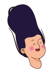 Teenager woman smiling face cartoon