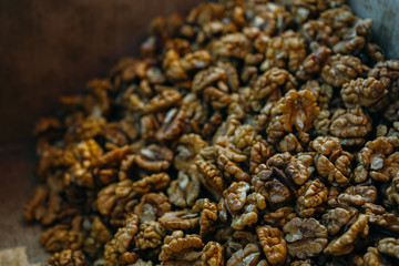 clear Walnut on local market. natural food, nut