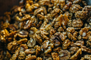 clear Walnut on local market. natural food, nut