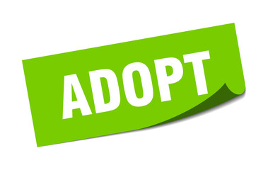 adopt sticker. adopt square isolated sign. adopt