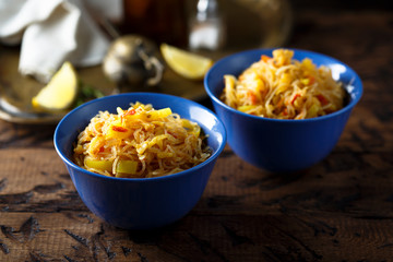 Homemade Asian fried noodles with vegetables