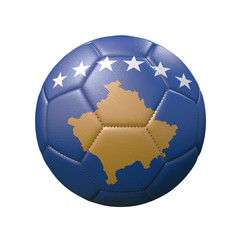 Soccer ball in flag colors isolated on white background. Kosovo. 3D image