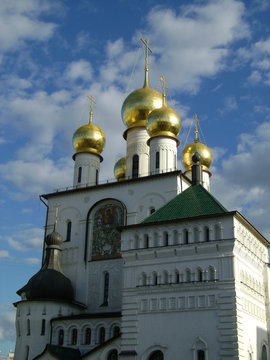 golden domes of orthodox church, Saint-Petersburg