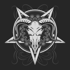 GOAT SKULL WITH MANDALA