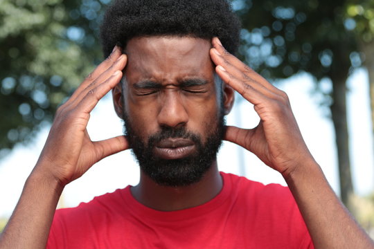 Beautiful black man outside