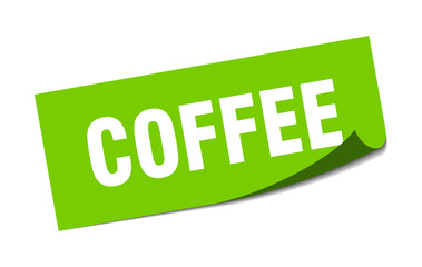 coffee sticker. coffee square isolated sign. coffee