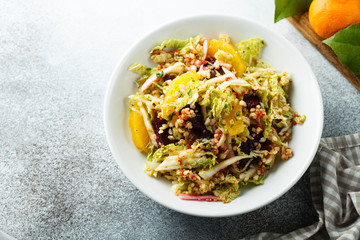 Cabbage salad with orange and beetroot