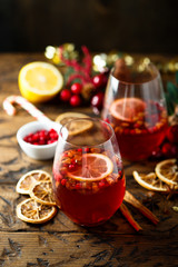 Traditional homemade berry punch with spices