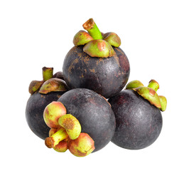 mangosteen isolated on white background.