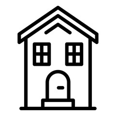Cottage icon. Outline cottage vector icon for web design isolated on white background