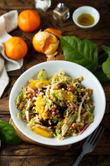 Cabbage salad with orange and beetroot