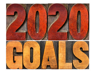 2020 goals in letterpress wood type