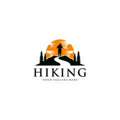 Mountain Hike Logo Vector Template