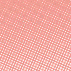 Coral Background with Dots ,Pop Art Halftone Background, Retro Style, Vector Illustration
