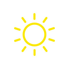 Sun icon vector isolated, sun symbol
