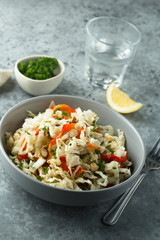 Cabbage salad with roasted caprisum