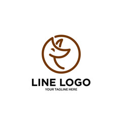 Abstract Fox Logo Design Creative Line Vector