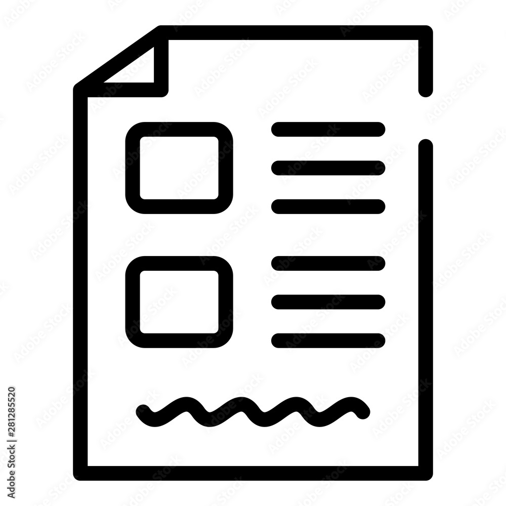 Poster test form icon. outline test form vector icon for web design isolated on white background