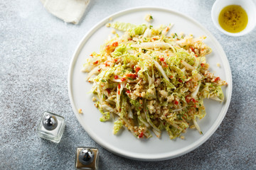 Healthy cabbage salad with bulgur