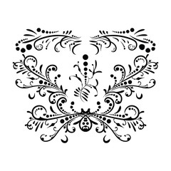 Classic black pattern. Damask orient ornament. Vintage