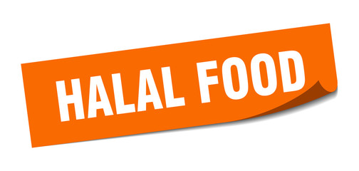 halal food sticker. halal food square isolated sign. halal food