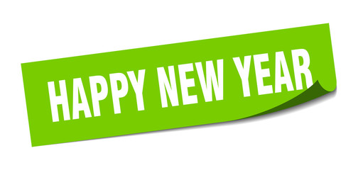 happy new year sticker. happy new year square isolated sign. happy new year