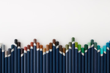Arrangement of colored pencils