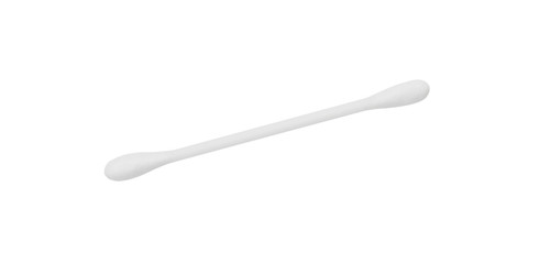 White plastic cotton buds isolated on white background.