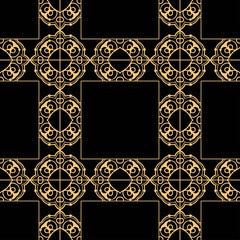 Vintage golden ornate seamless retro pattern. Modern art deco textured background for wallpapers, wrapping papers and other designs