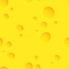 Vector cheese background. Funny cartoon wallpaper. Seamless abstract pattern. Template for print, design, cards, textiles, souvenirs