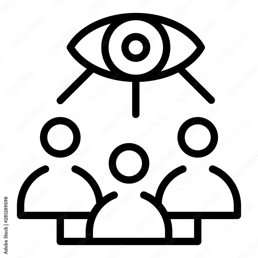 Poster monitoring target audience icon. outline monitoring target audience vector icon for web design isola