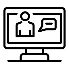 Screen broadcast icon. Outline screen broadcast vector icon for web design isolated on white background