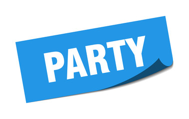 party sticker. party square isolated sign. party