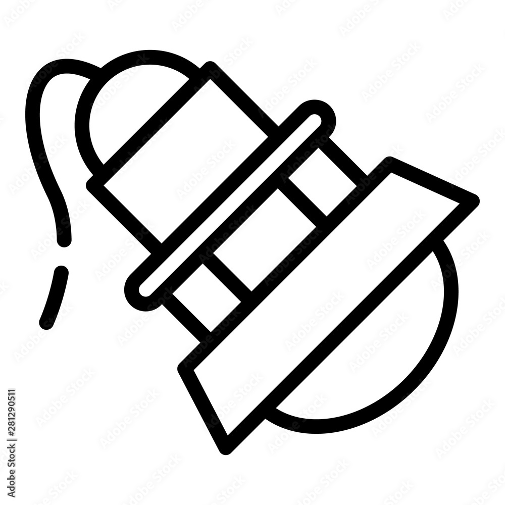 Poster searchlight side view icon. outline searchlight side view vector icon for web design isolated on whi