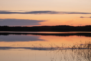 sunset over the lake