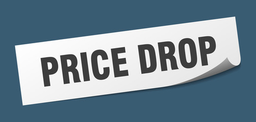 price drop sticker. price drop square isolated sign. price drop