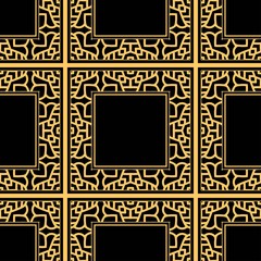 Fototapeta premium Vintage golden ornate seamless retro pattern. Modern art deco textured background for wallpapers, wrapping papers and other designs