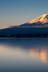Obraz premium Mt. Fuji at kawaguchiko Fujiyoshida, Japan.